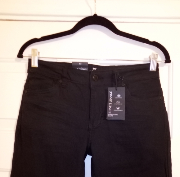 Women's Black Straight Jeans Slim Fit Size 12 - Picture 2 of 4